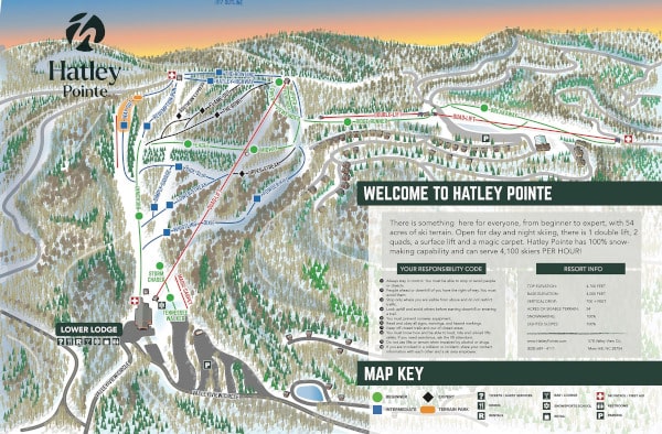 Hatley Pointe Piste Ski Map