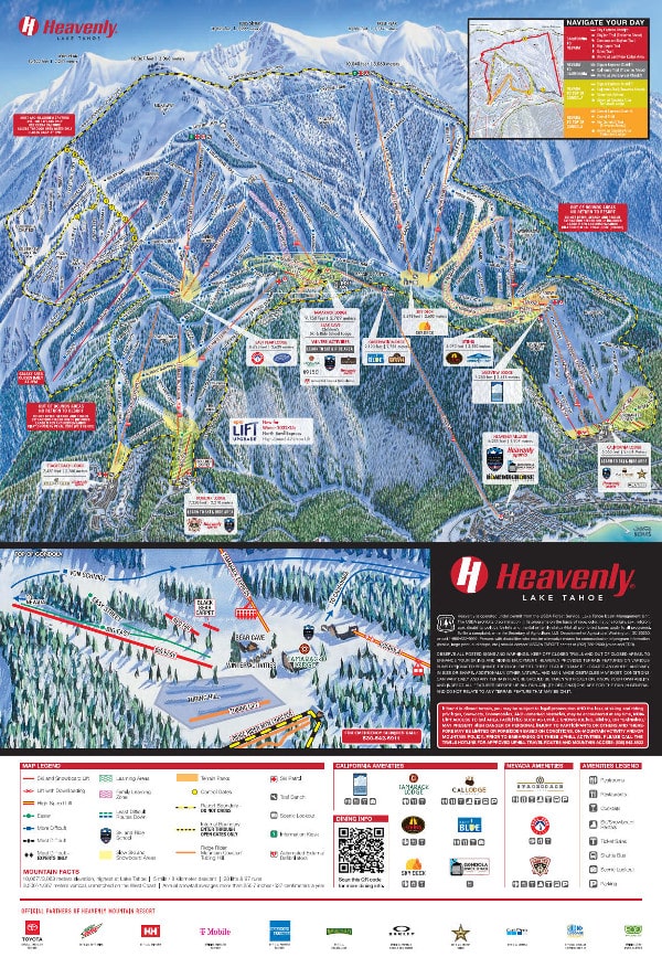 Heavenly, Lake Tahoe Ski Resort Piste Map