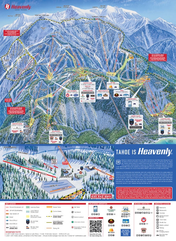 Heavenly, Lake Tahoe Ski Resort Piste Map