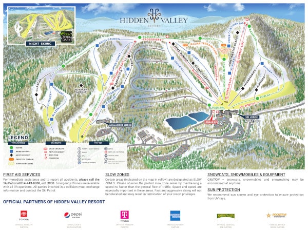 Hidden Valley Ski Resort Piste Map