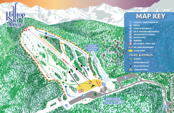 Hilltop Ski Resort Piste Map