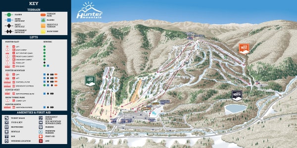 Hunter Mountain Ski Resort Piste Ski Trail Map