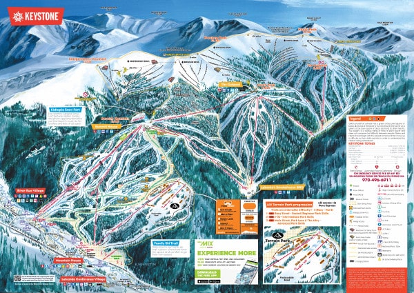 Keystone, Lake Tahoe Ski Resort Piste Map