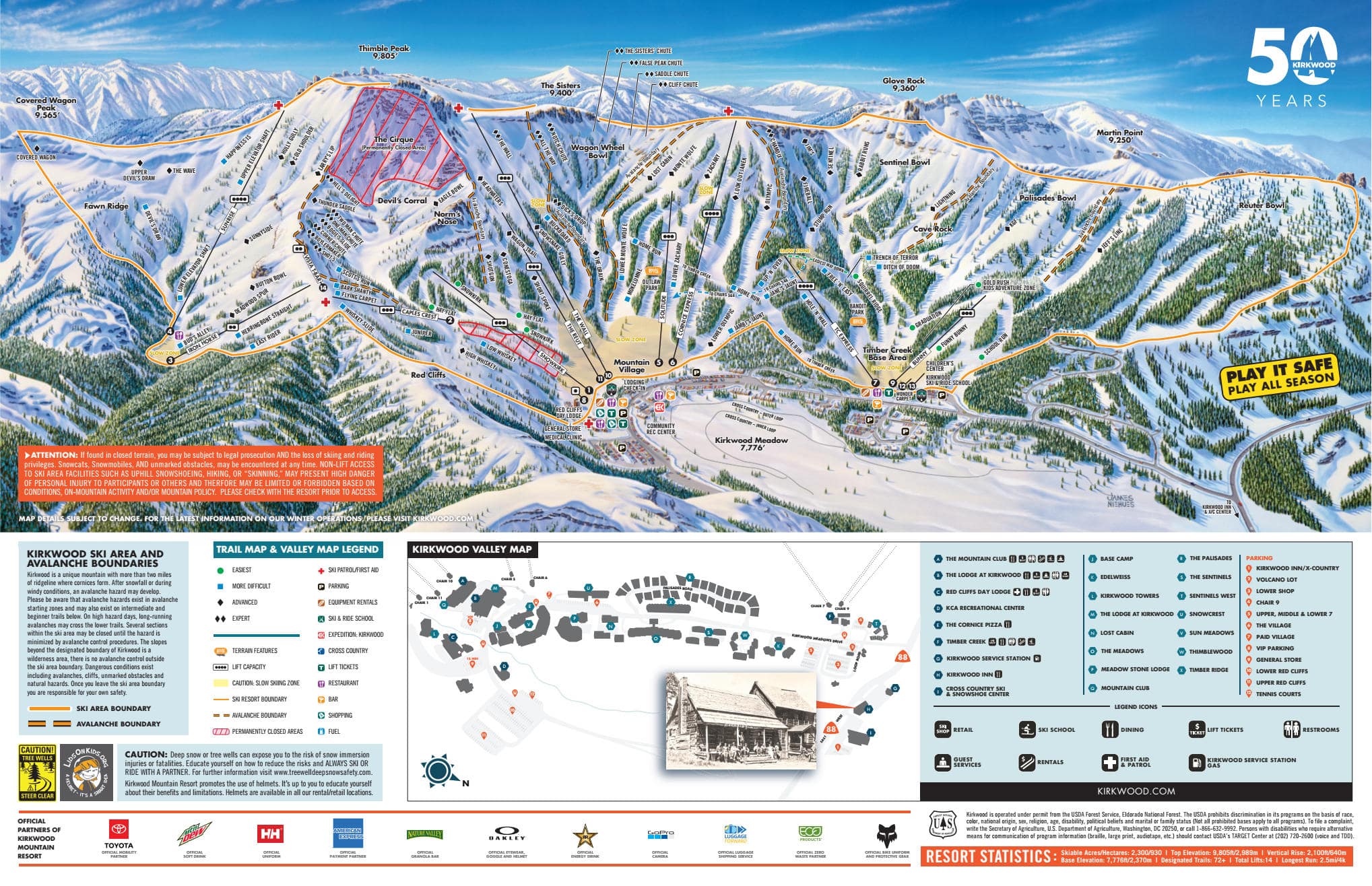 Kirkwood Piste And Ski Trail Maps