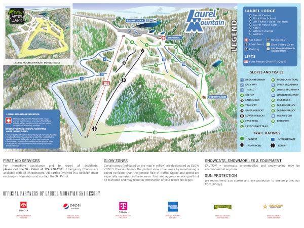 Laurel Mountain Ski Resort Piste Map