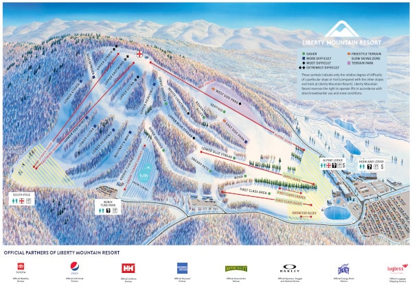 Liberty Mountain Resort Piste Ski Trail Map