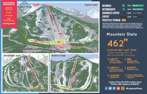 Lookout Pass Ski Resort Piste Map