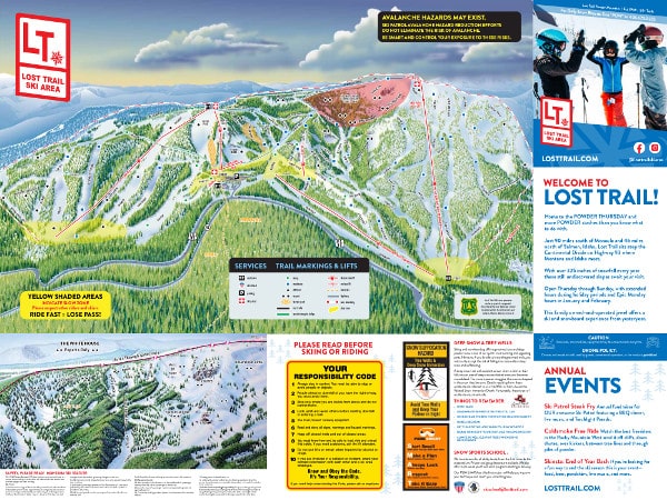 Lost Trail Powder Mountain Piste Ski Trail Map