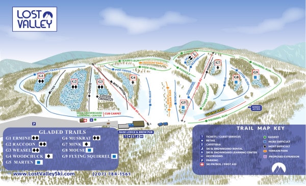 Lost Valley Ski Resort Piste Map
