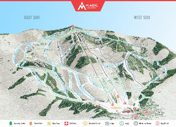 Magic Mountain Ski Resort Piste Ski Map