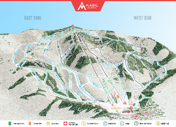 Magic Mountain Ski Resort Piste Ski Map