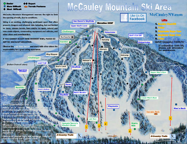 McCauley Ski Resort Piste Map