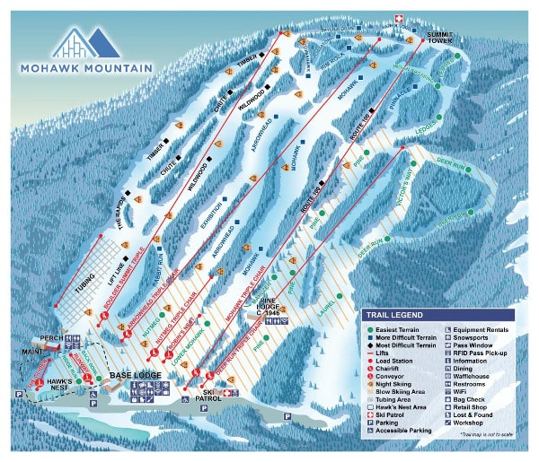 Mohawk Mountain Piste Ski Trail Map