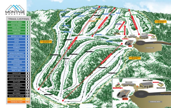 Montage Mountain Ski Resort Piste Ski Trail Map