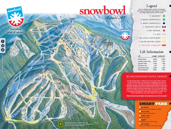 Montana Snowbowl Ski Resort Piste Map