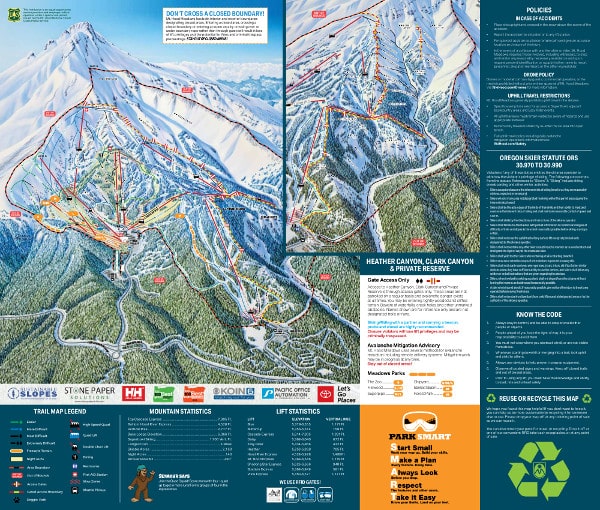 Mount Hood Ski Resort Piste Map