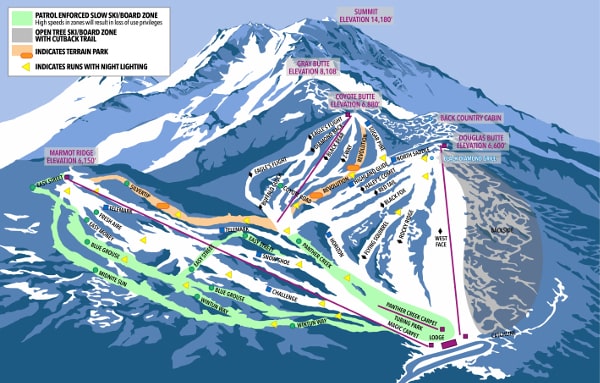 Mount Shasta Ski Resort Piste Map