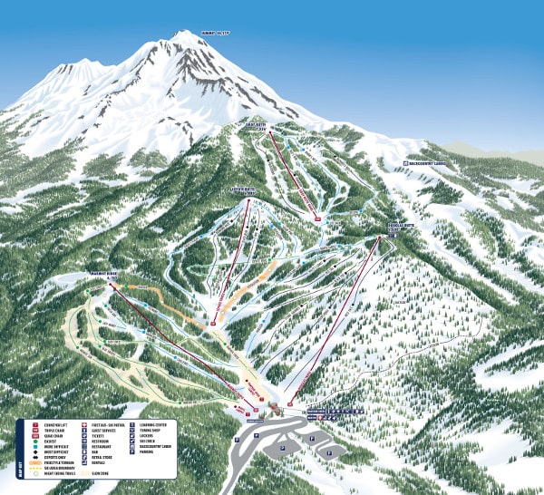 Mount Shasta Ski Resort Piste Ski Trail Map