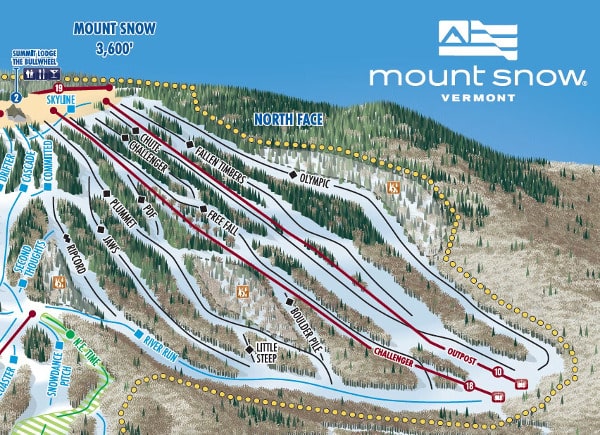 Mount Snow, Vermont Ski Resort Piste Map