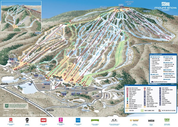 Mount Snow, Vermont Ski Resort Piste Map