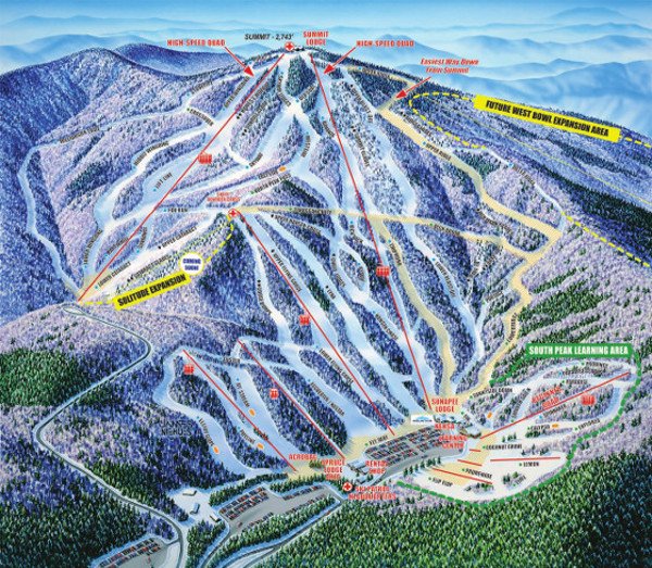 New Hampshire Ski Areas Map