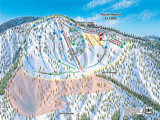 Mountain High Ski Resort Piste Map North