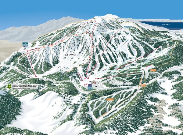 Mount Rose, Lake Tahoe Ski Resort Piste Ski Trail Map