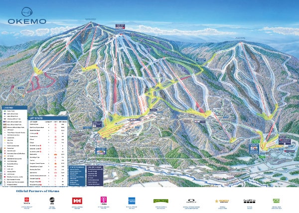 Okemo, Vermont Ski Resort Piste Ski Map