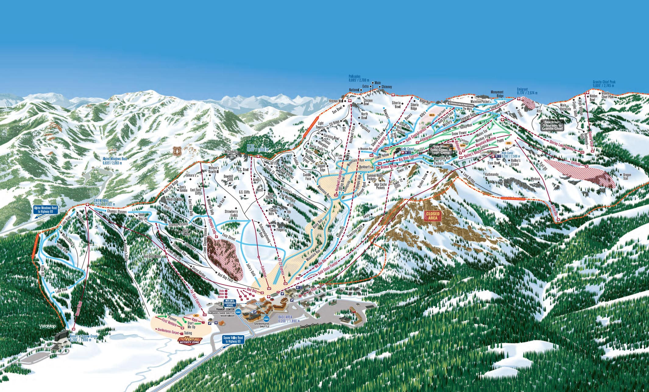 Palisades Tahoe Piste And Ski Trail Maps