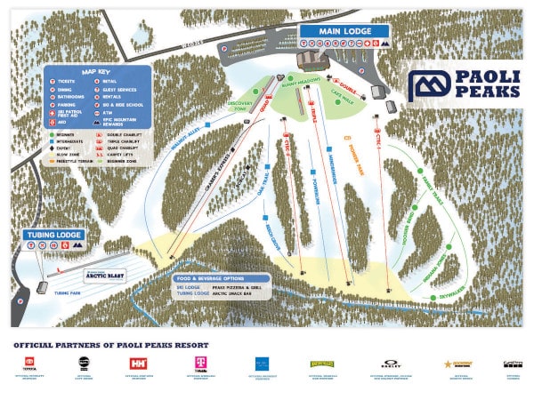 Paoli Peaks Ski Resort Piste Map