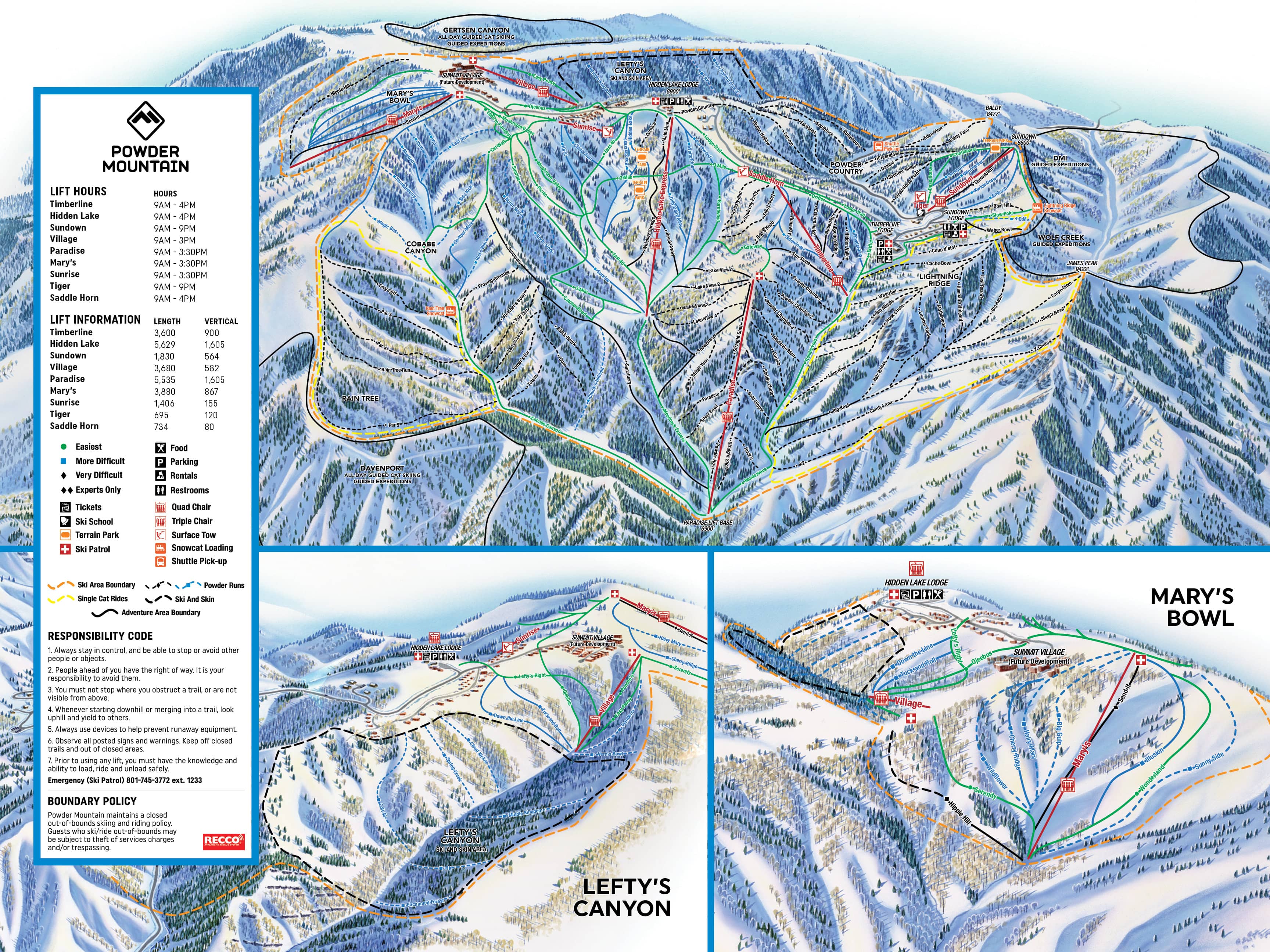 Powder Mountain Piste Maps
