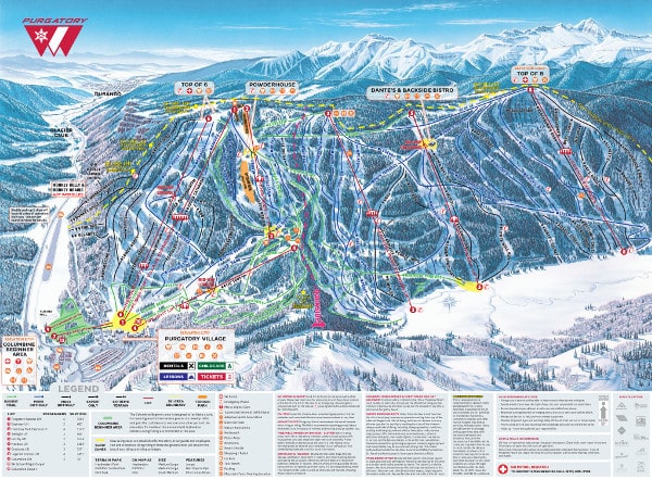 Purgatory Ski Resort, Colorado Piste Map