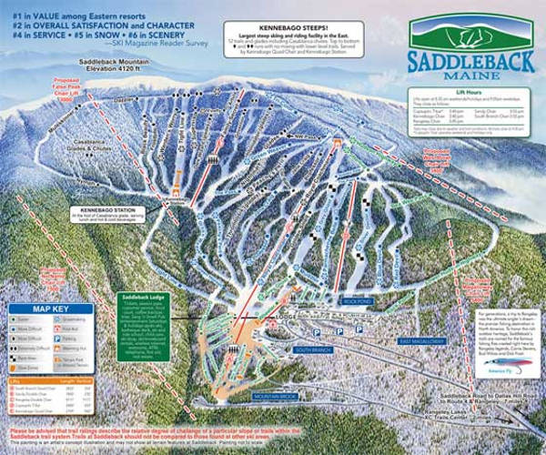Saddleback Mountain Piste Map