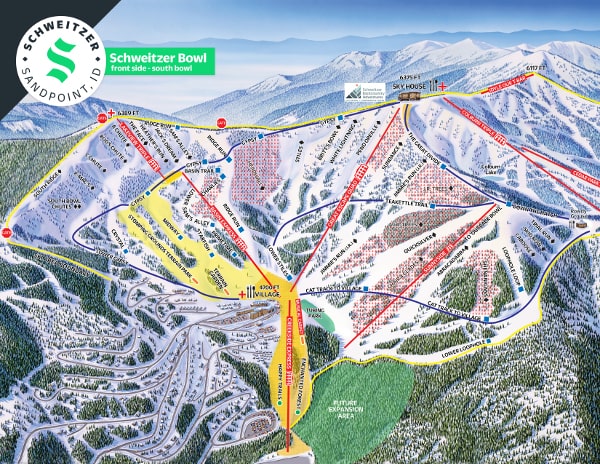 Schweitzer Bowl Ski Resort Piste Map