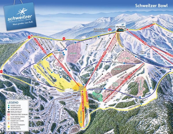 Schweitzer Bowl Ski Resort Piste Map