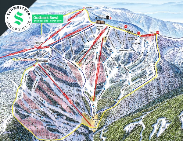 Schweitzer Ski Resort Piste Ski Map