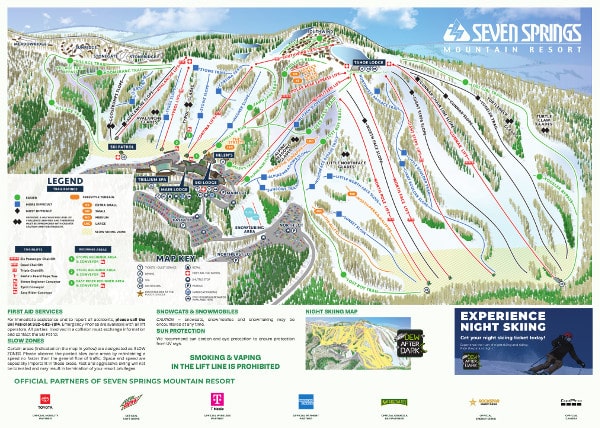 Seven Springs Ski Resort Piste Map