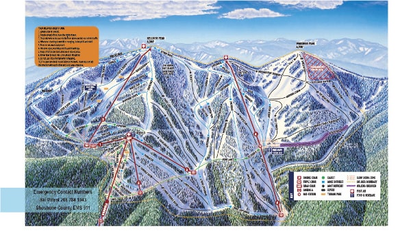 Silver Mountain Ski Resort Piste Map