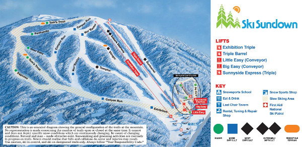 Ski Sundown Ski Resort Piste Map