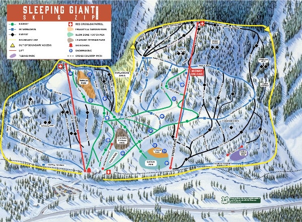 Sleeping Giant Ski Resort Piste Map