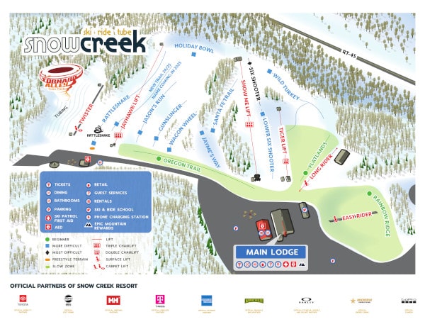 Snow Creek Ski Resort Piste Map