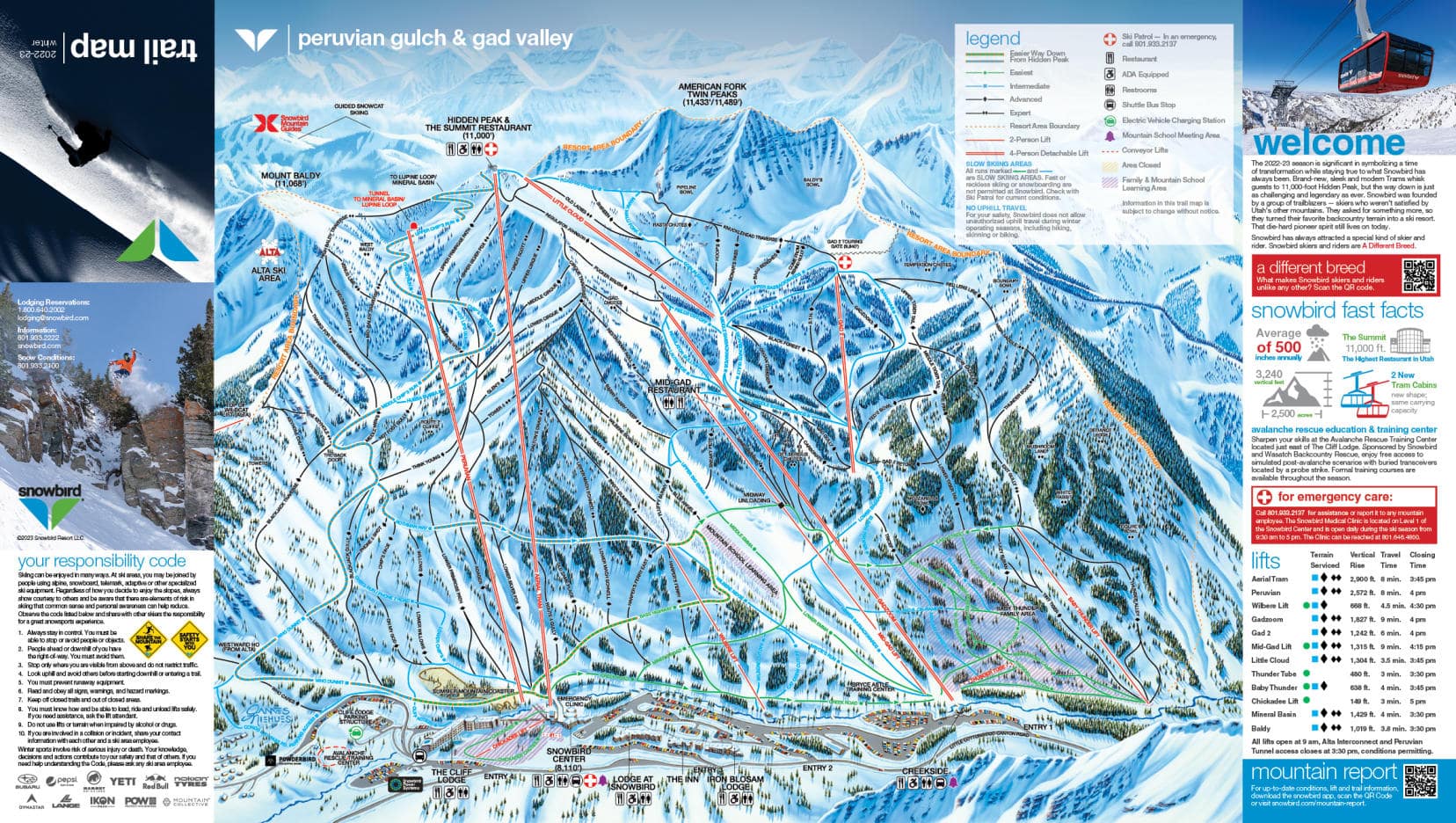 Snowbird Piste Maps and Ski Maps