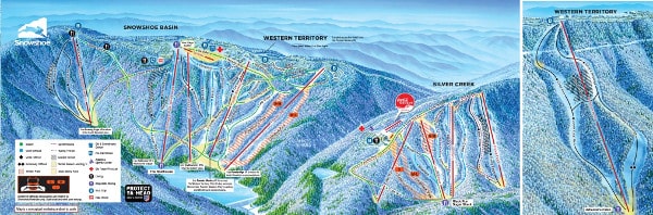 Snowshoe Ski Resort Piste Map