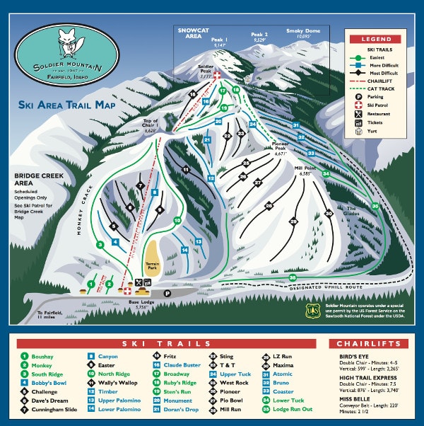 Solider Mountain Ski Resort Piste Map