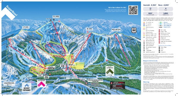 Sugar Bowl Ski Resort Piste Map