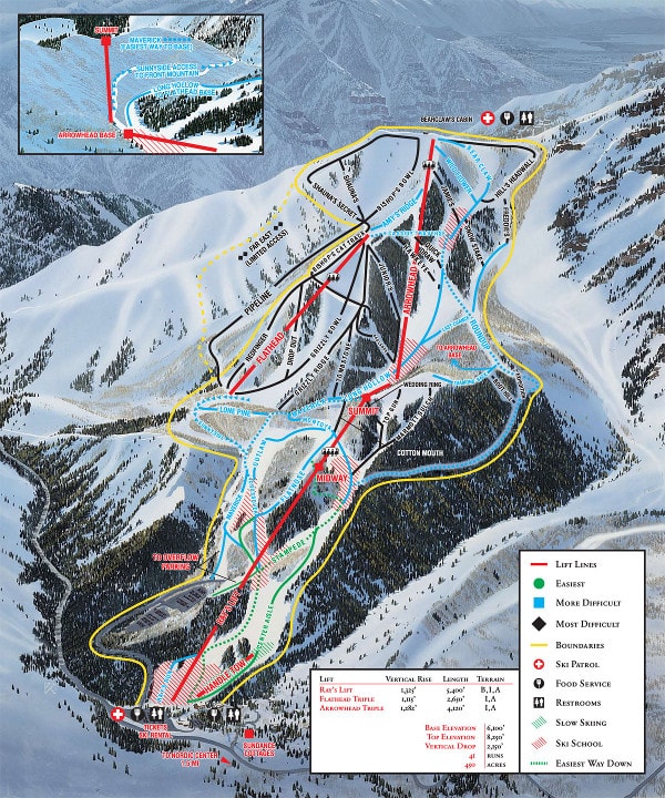 Sundance Ski Resort Piste Map