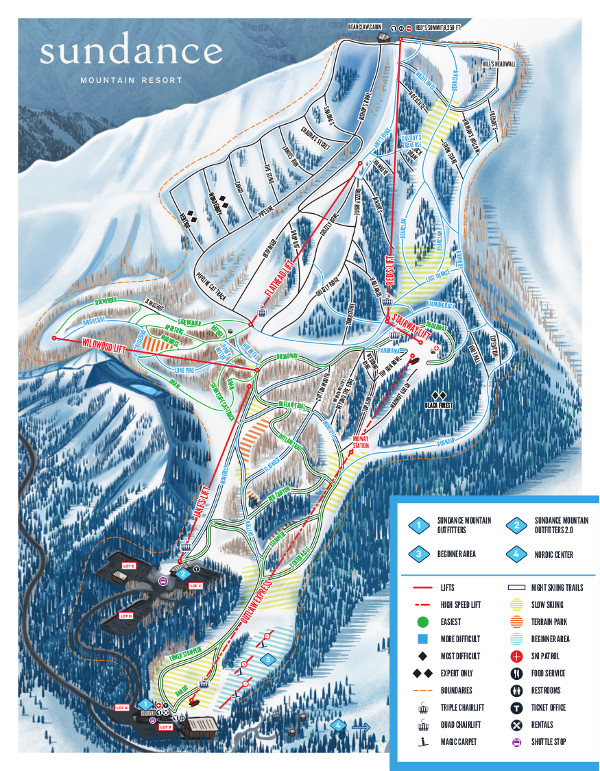 Sundance Ski Resort Piste Map