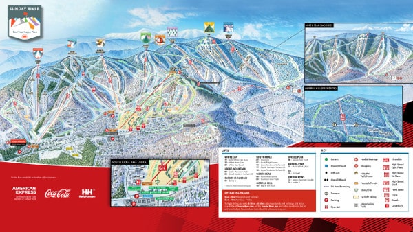 Sunday River Ski Resort Piste Ski Trail Map