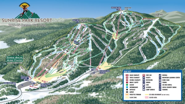 Sun Rise Park Piste Ski Trail Map