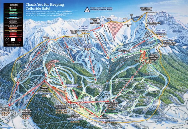 Telluride Ski Resort Piste Ski Map
